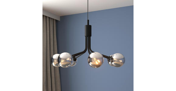 HÄNGELEUCHTE 65/150 cm  - Dunkelgrau, Design, Glas/Metall (65/150cm) - Novel