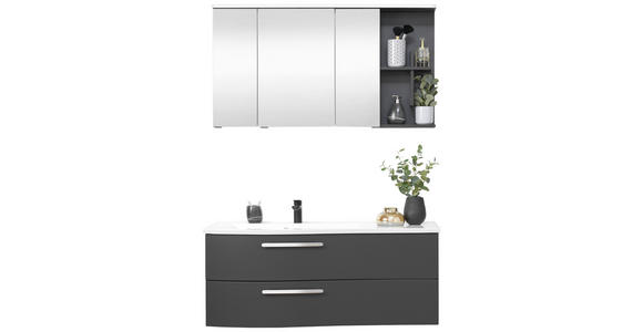 BADEZIMMER 120 cm  - Weiß/Grau, MODERN, Glas/Holzwerkstoff (120cm) - Novel