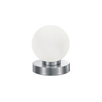 TISCHLEUCHTE - Weiss/Nickelfarben, Basics, Glas/Metall (12/15cm)
