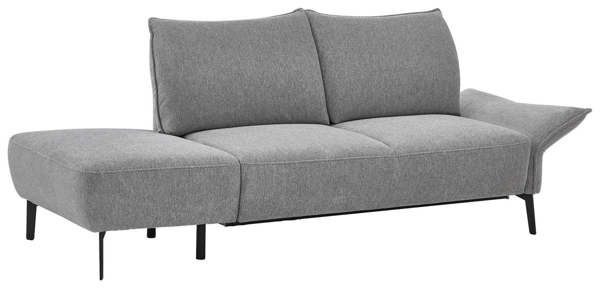 RÉCAMIERE  in Chenille Grau  - Schwarz/Grau, KONVENTIONELL, Textil/Metall (206/90/92cm) - Elegando