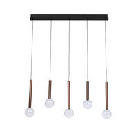 LED-HÄNGELEUCHTE Glasgow 90/10/180 cm   - Klar/Schwarz, Design, Glas/Metall (90/10/180cm) - Dieter Knoll