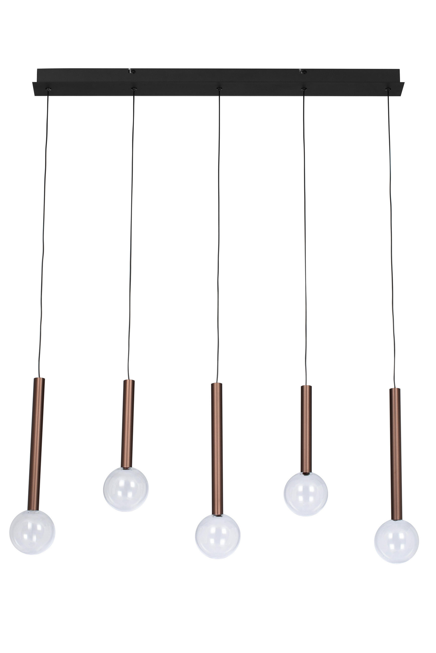 Dieter Knoll Led-Hängeleuchte Glasgow Klar, Schwarz, Kupfer 10x180x90 cm