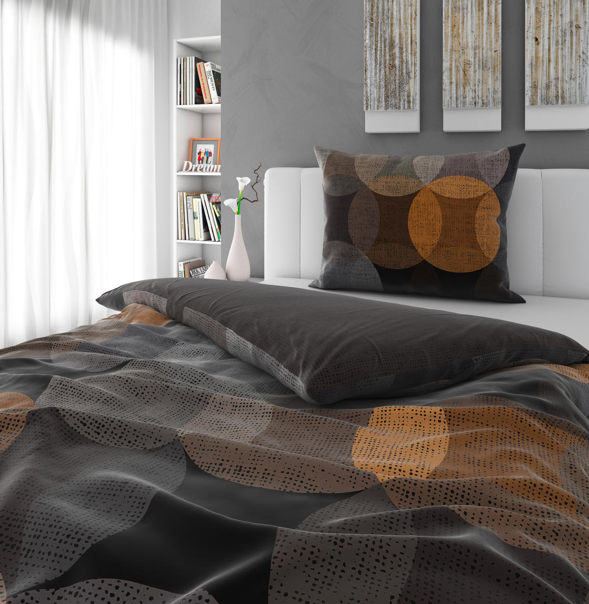 WENDEBETTWÄSCHE NEUVAC Satin 140/200 cm  - Anthrazit, Basics, Textil (140/200cm) - Novel