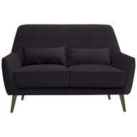 2-SITZER-SOFA Mikrofaser Dunkelgrau  - Dunkelgrau/Schwarz, Trend, Holz/Textil (135/86/80cm) - MID.YOU