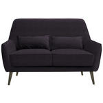 2-SITZER-SOFA  in Mikrofaser Dunkelgrau  - Dunkelgrau/Schwarz, Trend, Holz/Textil (135/86/80cm) - Carryhome