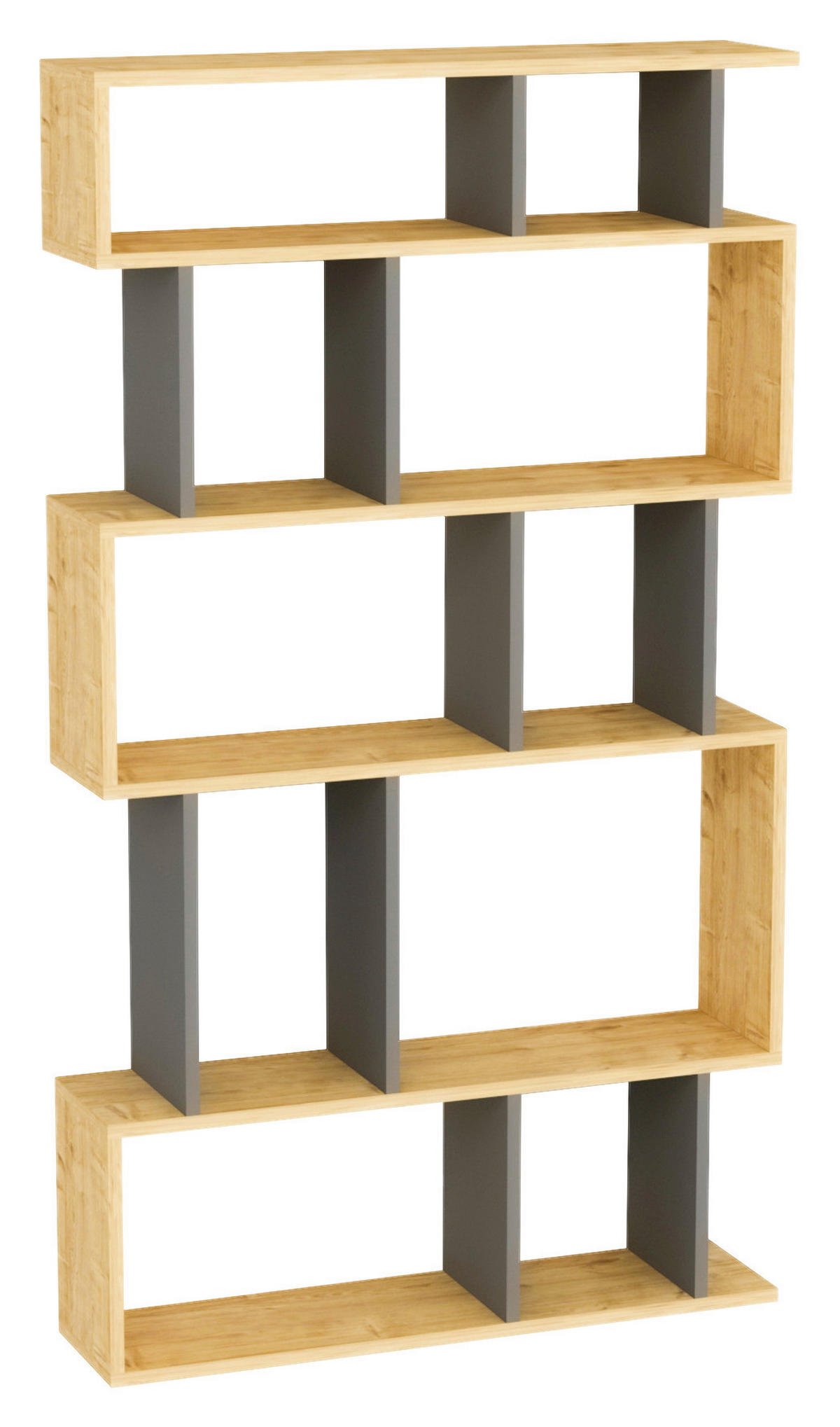NÁSTĚNNÝ REGÁL, antracitová, 90/160/22 cm - antracitová, Design, kompozitní dřevo (90/160/22cm) - Livetastic