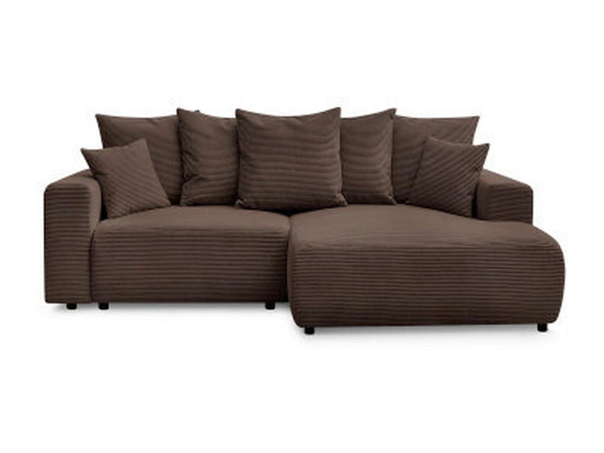 ECKSOFA Ottomane rechts  ATILLA Taupe Cord  - Taupe/Schwarz, MODERN, Kunststoff/Textil (244/149cm)