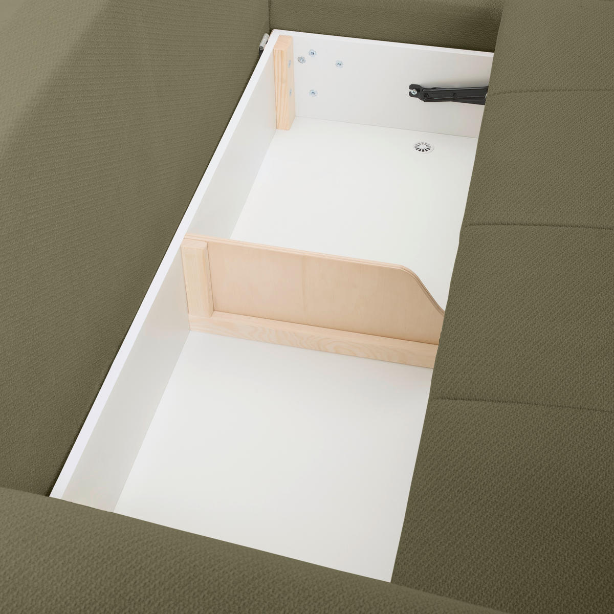 ECKSOFA Olivgrün Webstoff  - Buchefarben/Olivgrün, KONVENTIONELL, Holz/Textil (294/169cm) - Carryhome