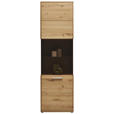 VITRINE  in massiv Wildeiche Wildeiche - Wildeiche/Schwarz, Natur, Glas/Holz (61,9/207/37,1cm) - Valnatura