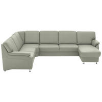 WOHNLANDSCHAFT Echtleder Silberfarben  - Silberfarben/Alufarben, Konventionell, Leder/Metall (239/329/165cm) - Beldomo Premium