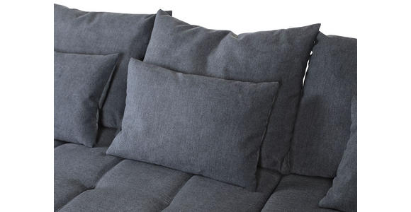 ECKSOFA  in Flachgewebe Dunkelgrau  300/205 cm  - Dunkelgrau/Schwarz, KONVENTIONELL, Textil/Metall (300/205cm) - Carryhome