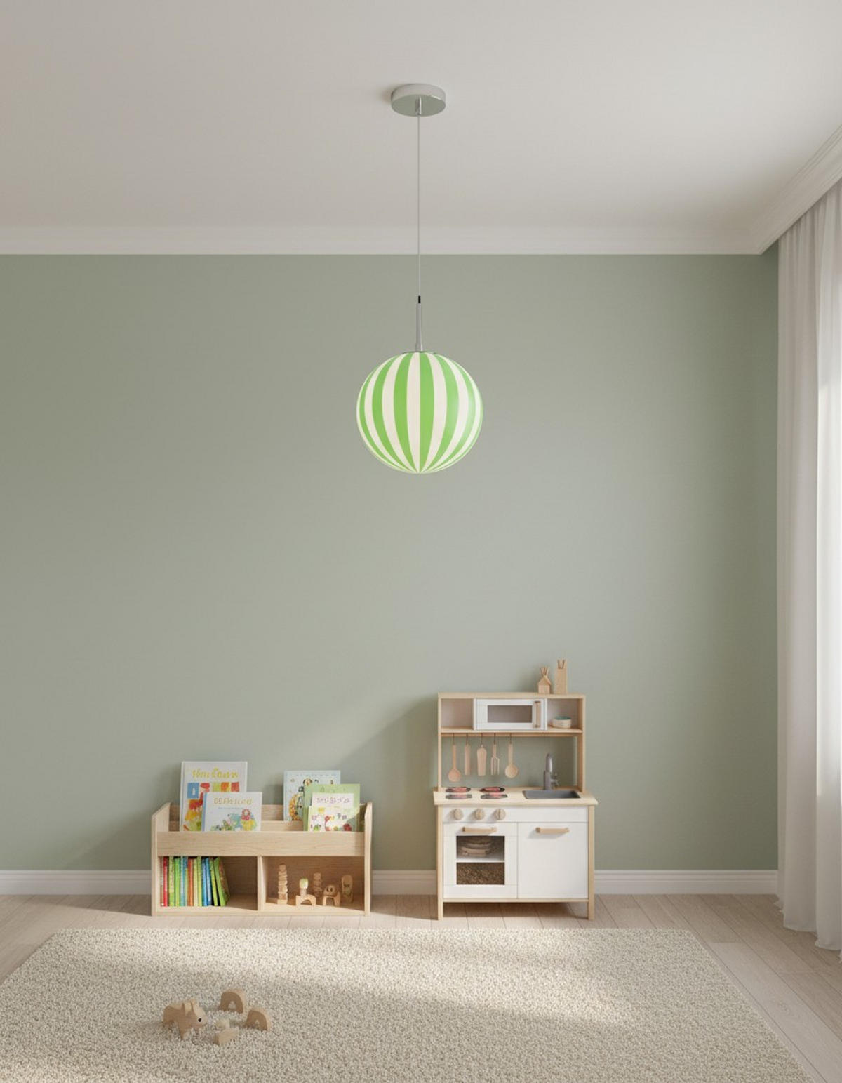 HÄNGELEUCHTE 25/120 cm    - Weiss/Grün, Design, Glas/Metall (25/120cm) - Collet's Monde