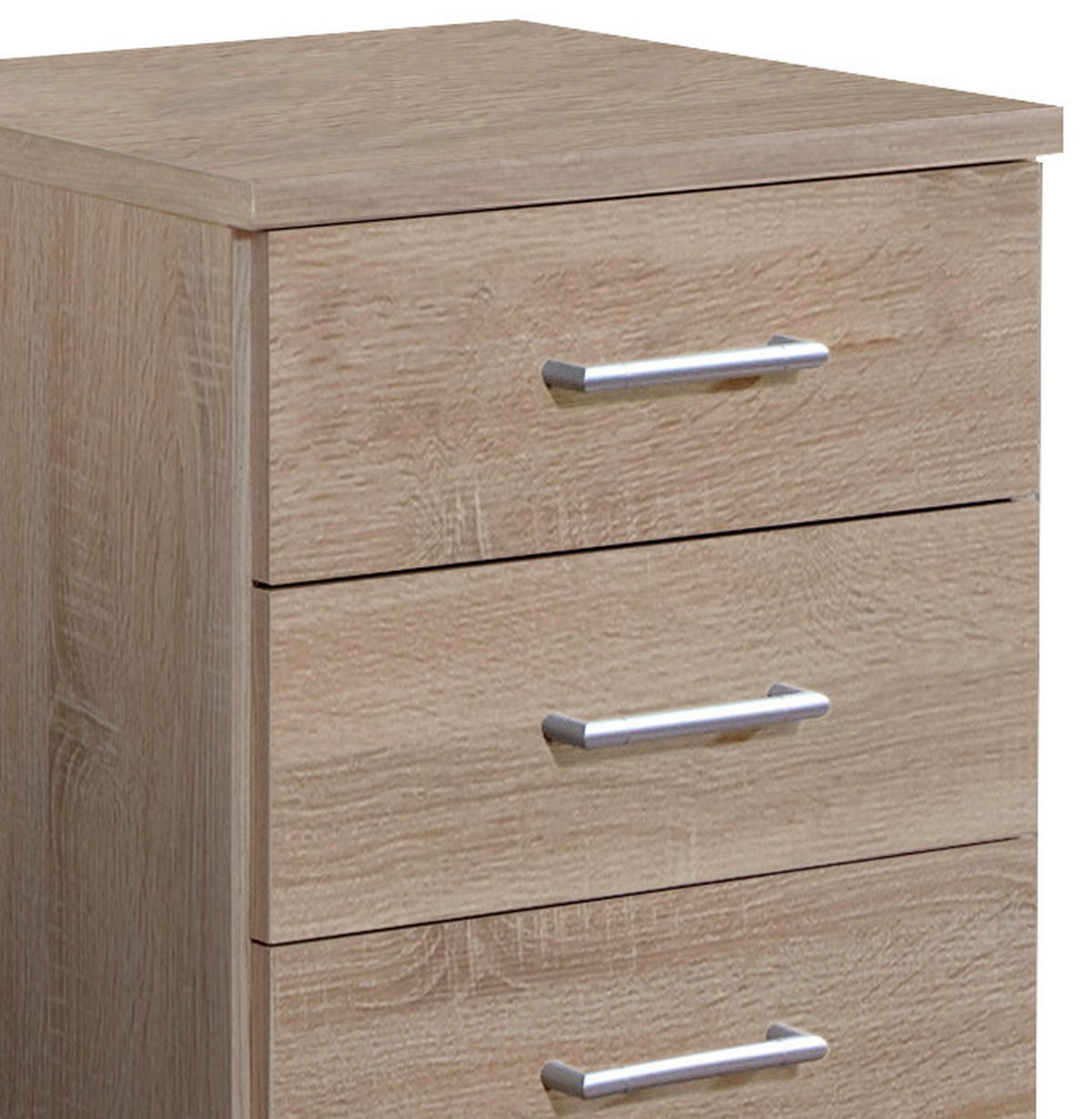 NOČNÝ STOLÍK, farba duba, 46/55/40 cm - farba duba/hliníková, Konventionell, kompozitné drevo/plast (46/55/40cm) - MID.YOU