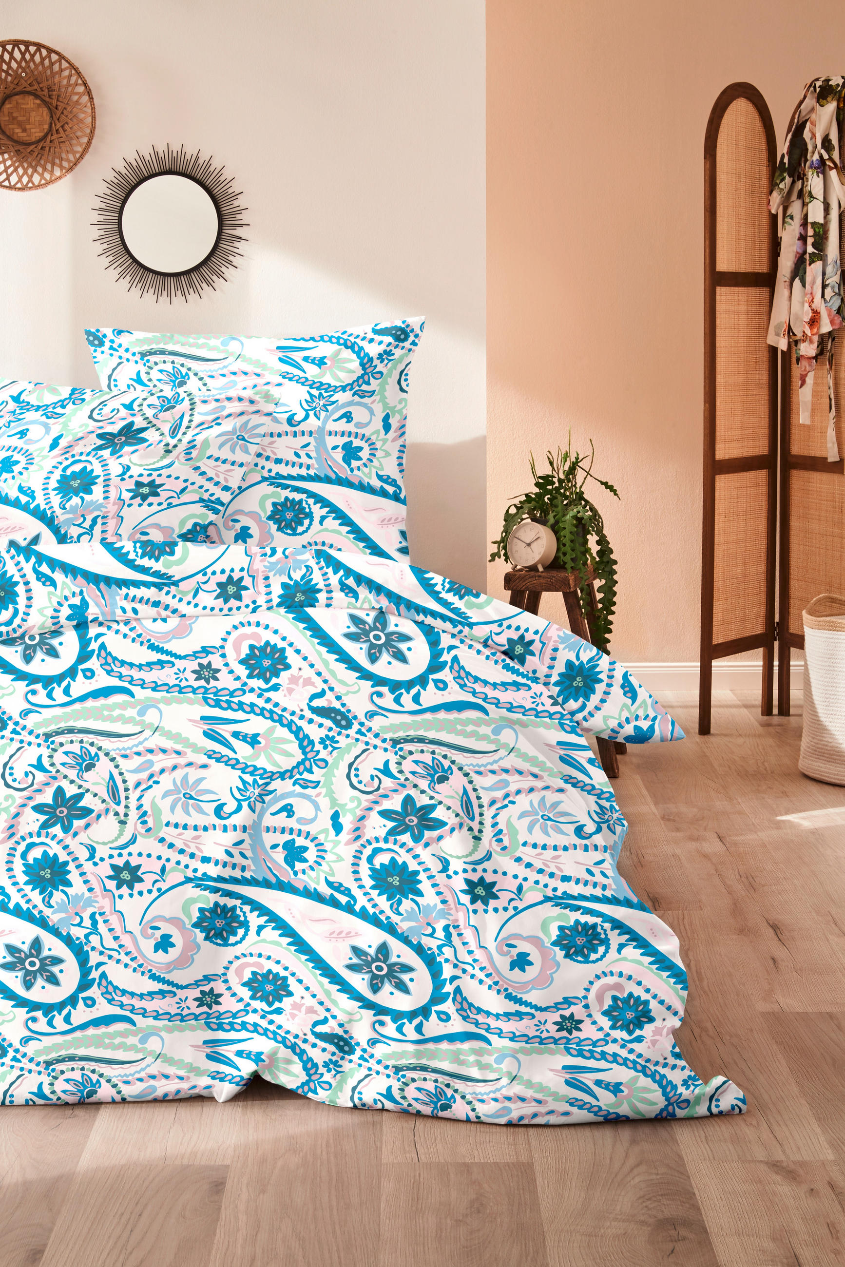 POVLEČENÍ, makosatén, modrá, 135/200 cm - modrá, Basics, textil (135/200cm)