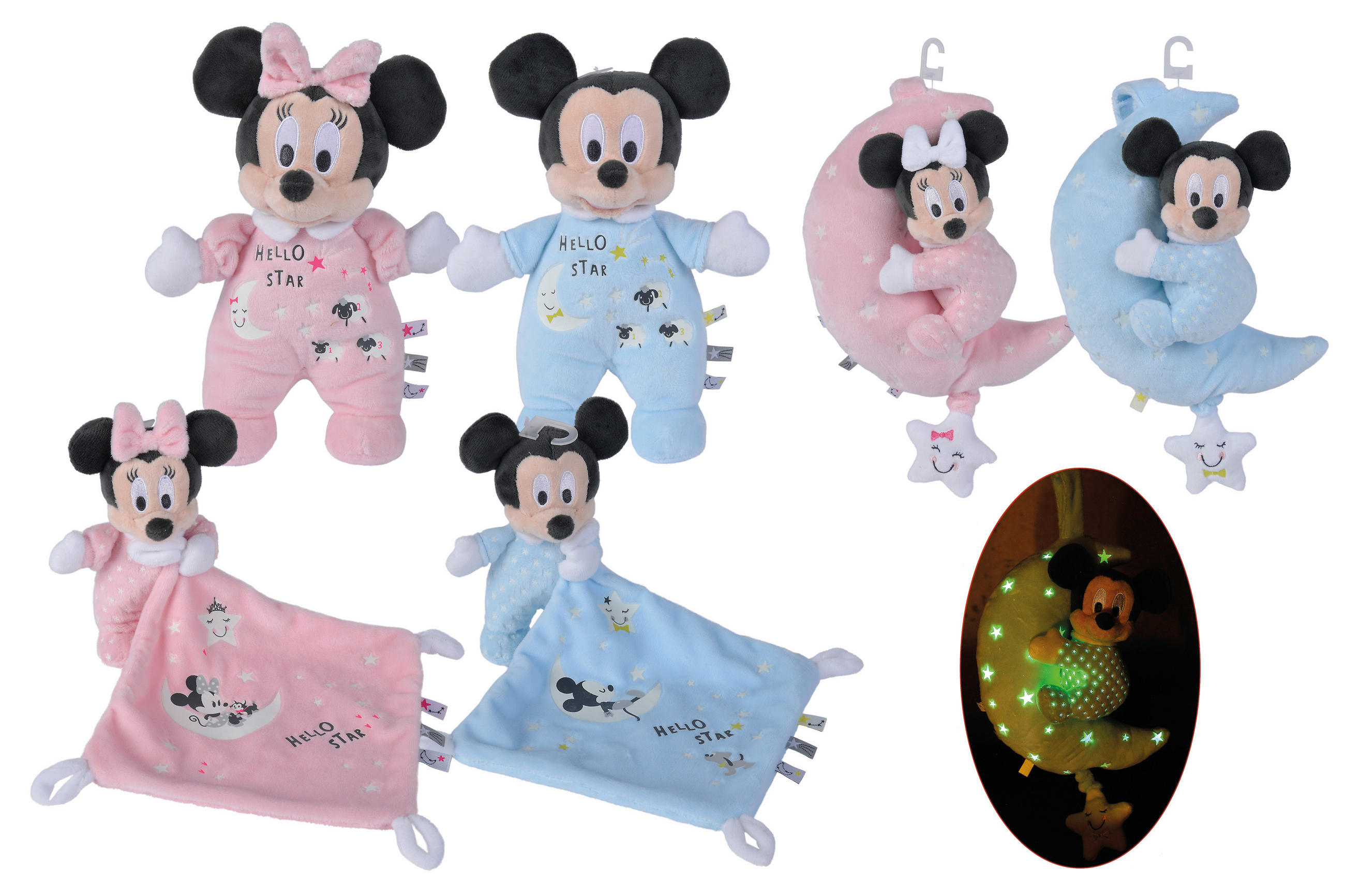 PLÜSCHTIER Micky&Minnie  - Blau/Multicolor, Basics, Textil (20/11/25cm) - Disney