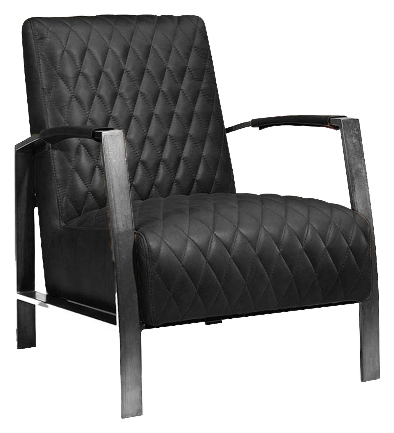 Sessel in Leder Schwarz