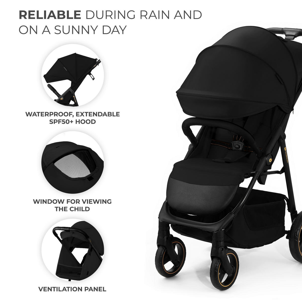 BUGGY Trig 3  - Schwarz, Basics (54/107.5/91cm) - Kinderkraft