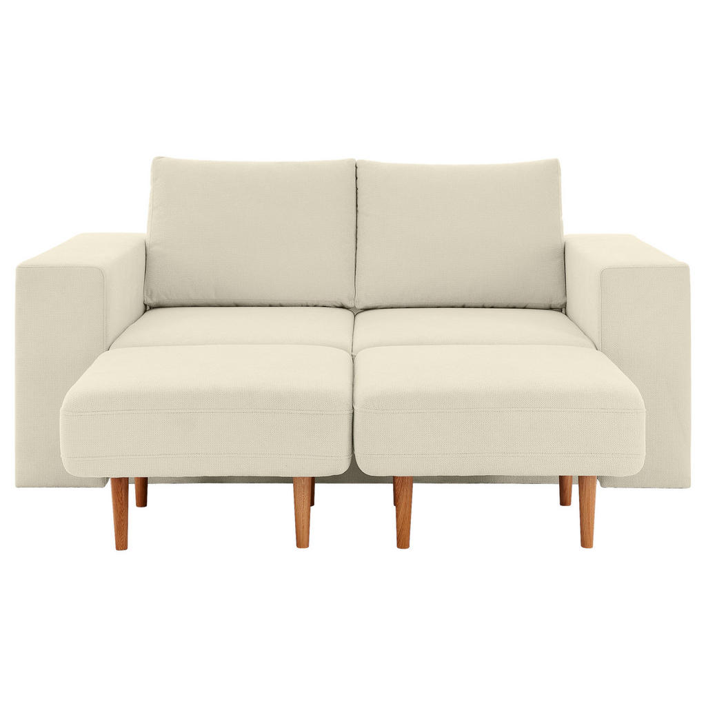 Thumbnail - Looks by W.Joop Dreisitzer-Sofa Looks V-2, Creme, Textil, Eiche, massiv, 2-Sitzer, 212x96x107 cm, Made in EU, Rücken ech...