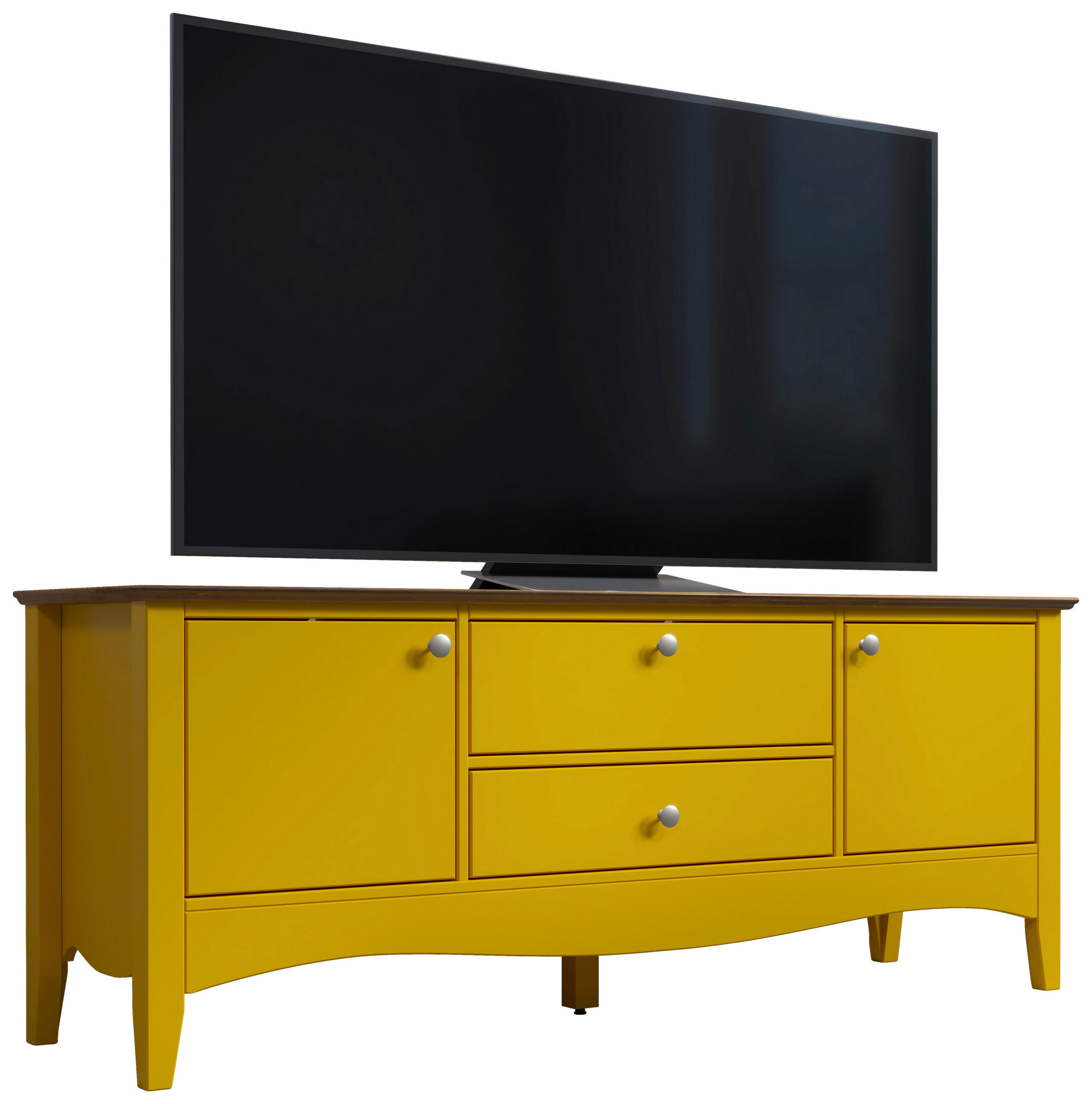 LOWBOARD 140/58/42 cm  - Gelb/Dunkelbraun, LIFESTYLE, Holz/Holzwerkstoff (140/58/42cm)
