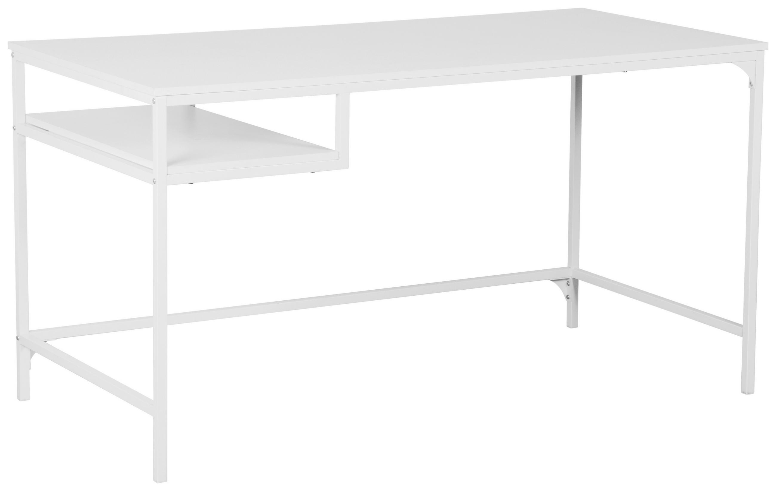 PÍSACÍ STÔL, biela, 140/70/75 cm - biela, Lifestyle, kov/kompozitné drevo (140/70/75cm) - Carryhome