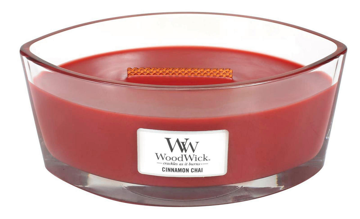 MIRISNA SVEĆA  braon-crvena  - braon-crvena, Osnovno, staklo/drvo (12/9/19cm) - WoodWick