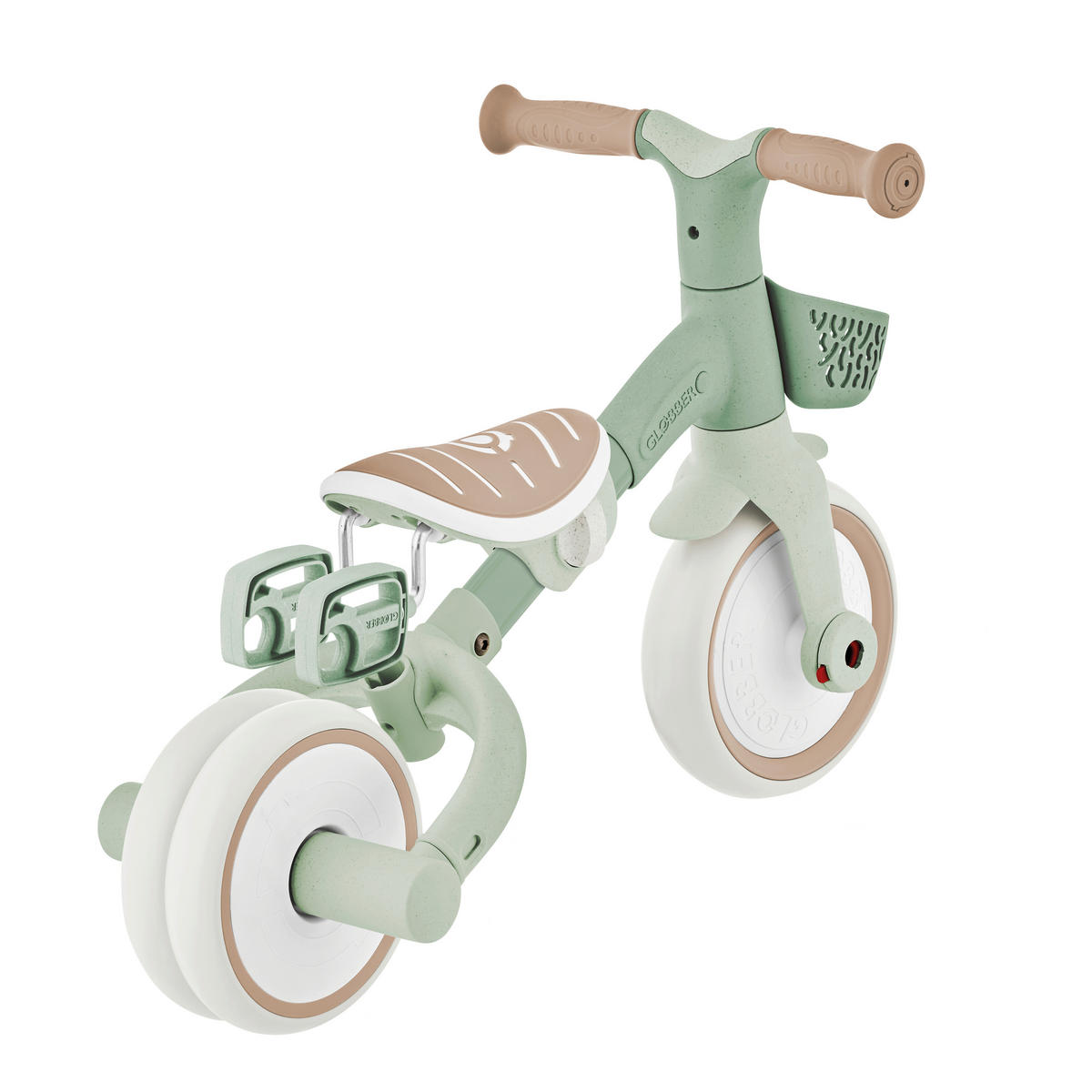 DREIRAD LEARNING TRIKE 2in1 PLUS ECO  - Salbeigrün, Basics, Kunststoff (62.2/42.1/84.3cm) - GLOBBER
