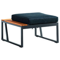 LOUNGEHOCKER 69/33/69 cm Teakholz Aluminium  - Grau, Basics, Holz/Textil (69/33/69cm) - Sieger