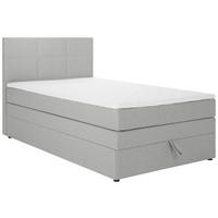 BOXSPRINGBETT 90/200 cm  in Hellgrau  - Hellgrau/Schwarz, Design, Kunststoff/Textil (90/200cm) - Welnova