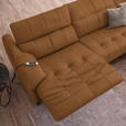 ECKSOFA in Echtleder Currygelb  313/165 cm  - Currygelb/Cognac, Design, Leder/Metall (313/165cm) - Emilio Belluti