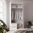 DREHTÜRENSCHRANK 115/214/60 cm,  in Weiß, 2-türig  - Weiß, Trend, Holzwerkstoff (115/214/60cm) - Carryhome