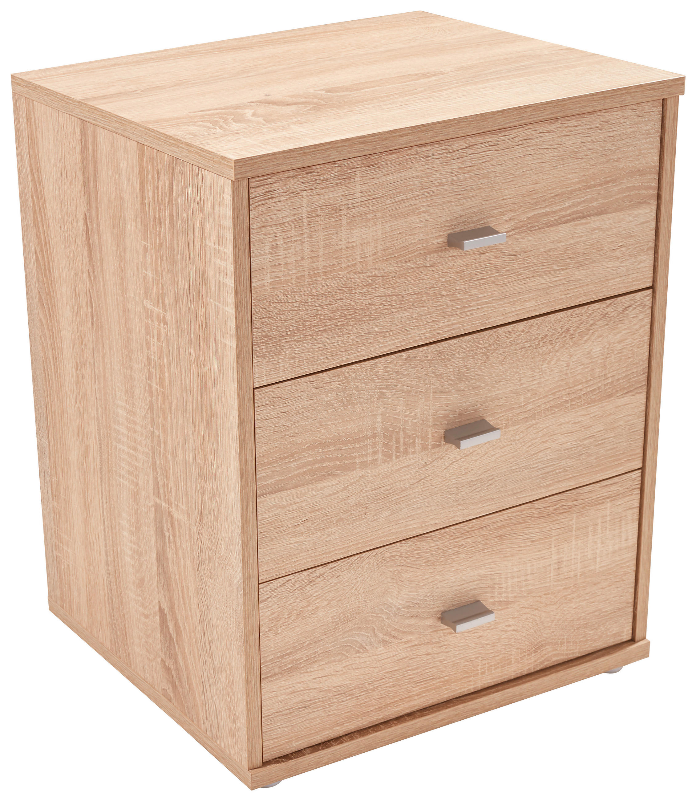 NACHTSCHRANK 50/54,8/34,6 cm  - Chromfarben/Eichefarben, KONVENTIONELL, Holzwerkstoff/Kunststoff (50/54,8/34,6cm)