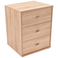 NACHTSCHRANK 50/54,8/34,6 cm  - Chromfarben/Eichefarben, KONVENTIONELL, Holzwerkstoff/Kunststoff (50/54,8/34,6cm)