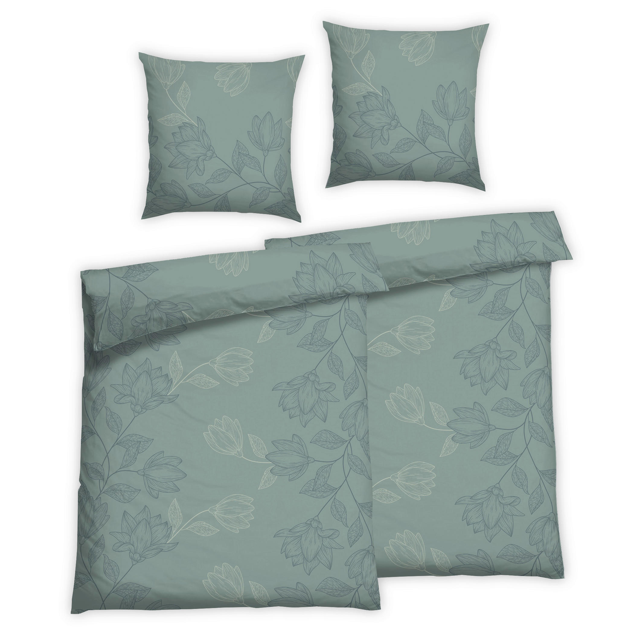 BETTWÄSCHE 4-teilig Flanell 135/200 cm  - Petrol, Design, Textil (135/200cm) - Florella