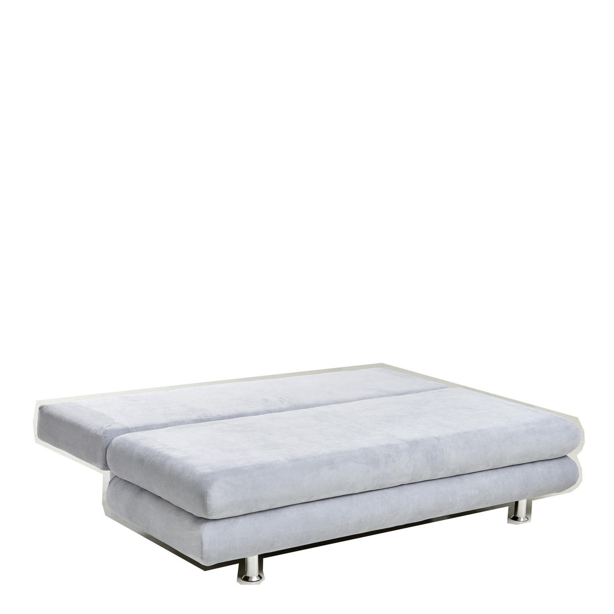 SCHLAFSOFA Mikrofaser Hellblau  - Chromfarben/Hellblau, Design, Kunststoff/Textil (196/74/90cm) - Carryhome