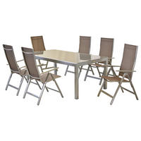 GARTENSET 7-teilig Aluminium 7-teilig  - Taupe/Silberfarben, MODERN, Textil/Metall - Gardenson