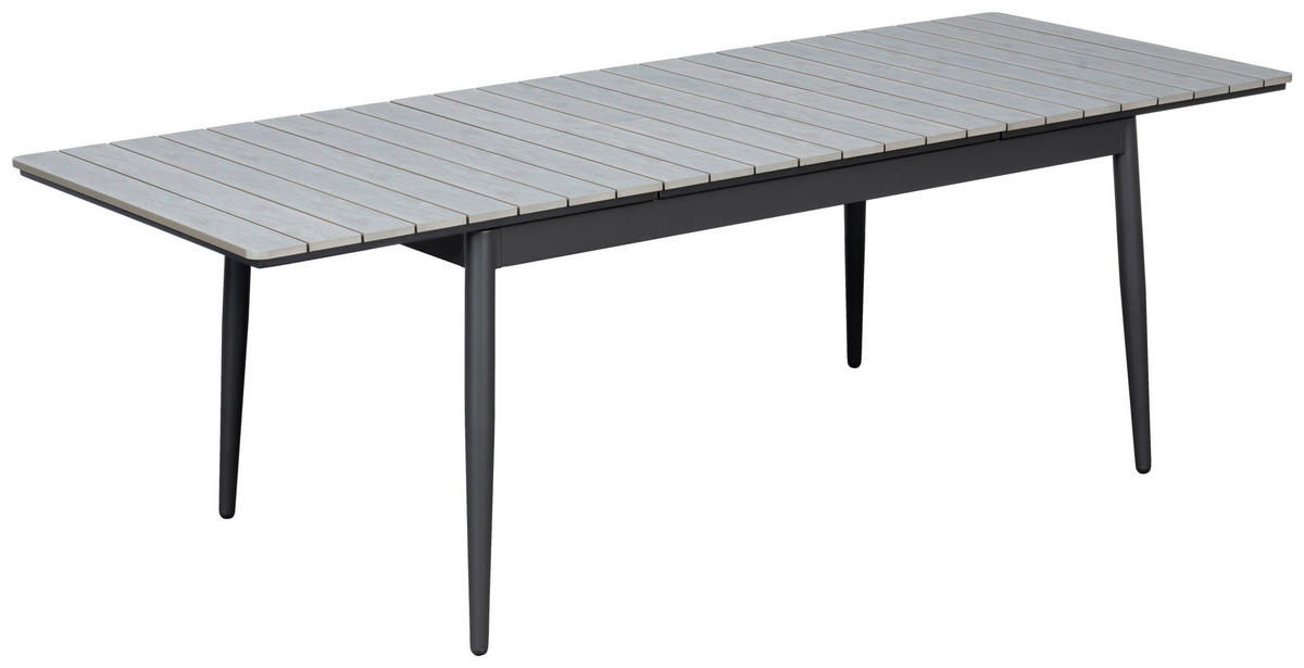 GARTENTISCH 160-240/90/78 cm Metall, Kunststoff rechteckig  - Anthrazit/Grau, MODERN, Kunststoff/Metall (160-240/90/78cm) - Ambia Garden