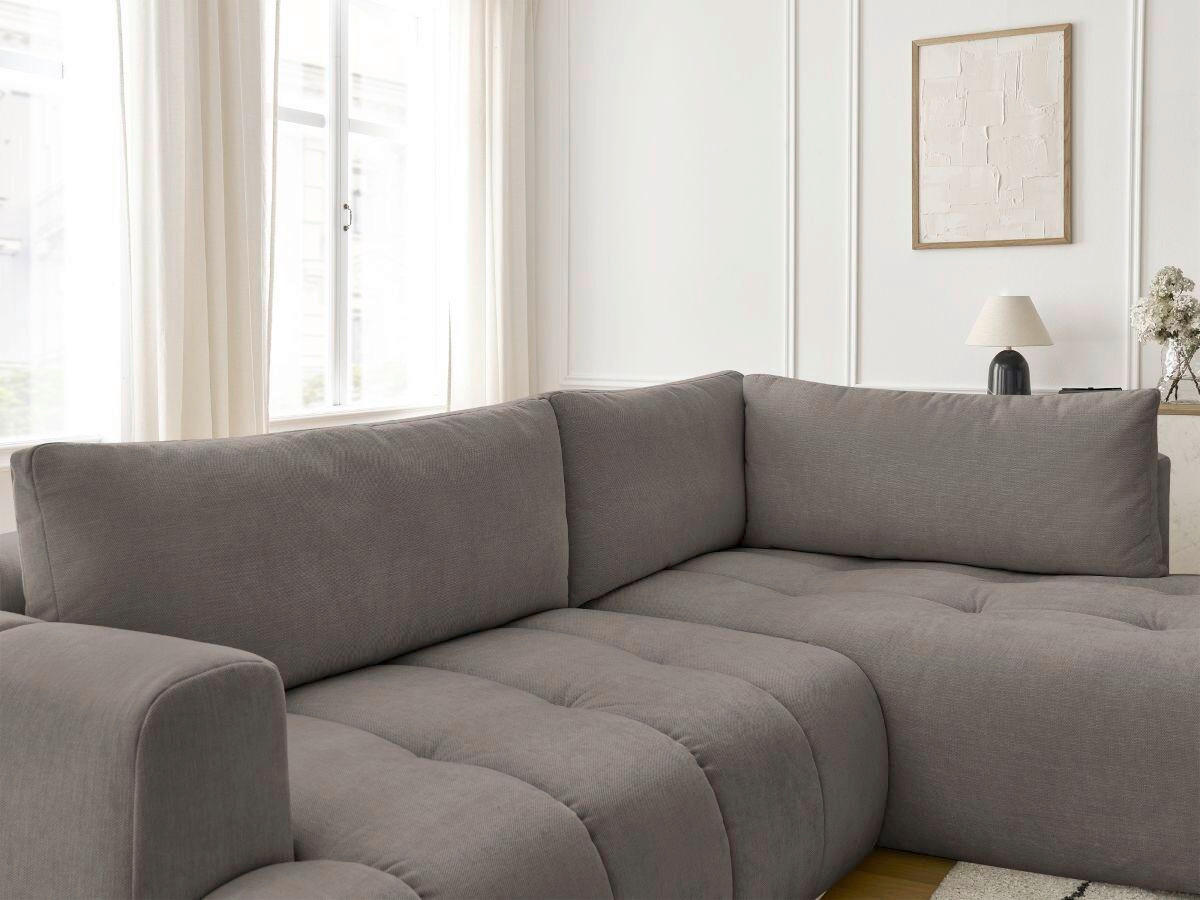 ECKSCHLAFSOFA FUJI Leinenoptik Taupe  inkl.  - Taupe/Schwarz, MODERN, Kunststoff/Textil (282/204cm)