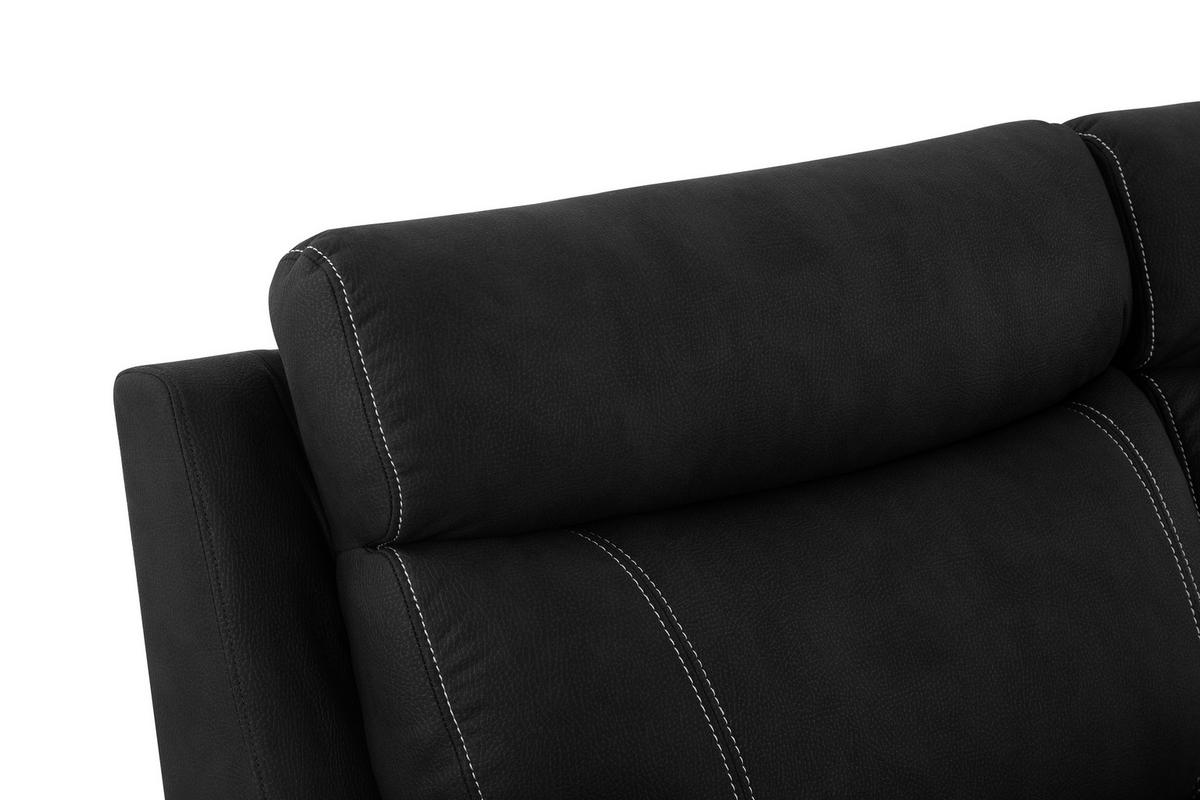 SITZGARNITUR Mikrofaser Schwarz  - Schwarz, KONVENTIONELL, Textil/Metall - Livetastic