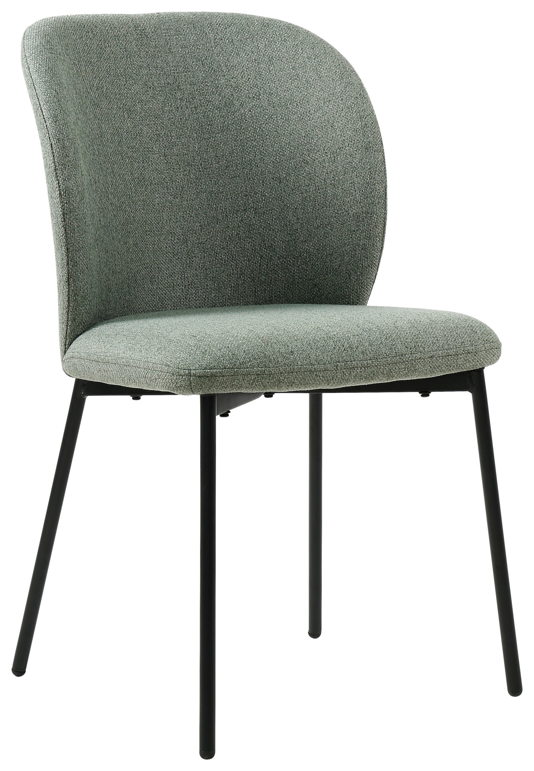 STUHL Leinenoptik Grün, Schwarz Pappel Sperrholz  - Schwarz/Grün, Design, Holz/Textil (49/84,5/58cm) - Carryhome