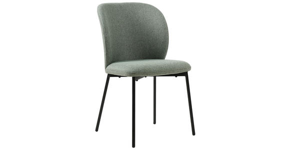 STUHL Leinenoptik Grün, Schwarz Pappel Sperrholz - Schwarz/Grün, Design, Holz/Textil (49/84,5/58cm) - Carryhome