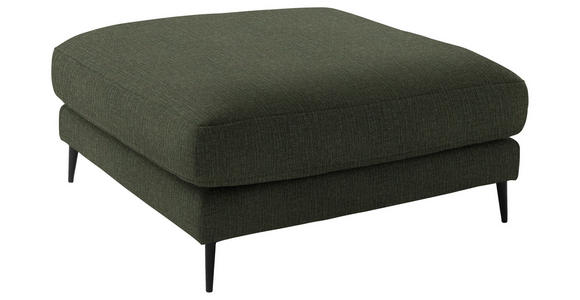 HOCKER in Textil Dunkelgrün  - Dunkelgrün/Schwarz, Design, Textil/Metall (120/43/90cm) - Dieter Knoll