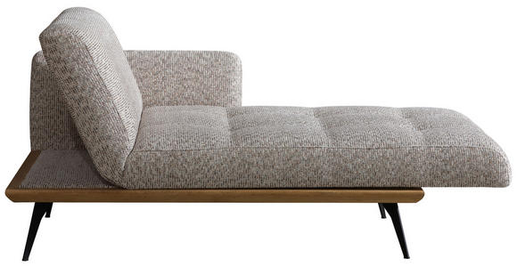 RÉCAMIERE Beigebraun Flachgewebe  - Beigebraun/Schwarz, Design, Holz/Textil (180/85/106cm) - Dieter Knoll