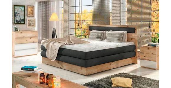 BOXSPRINGBETT 180/200 cm  in Anthrazit, Eichefarben  - Eichefarben/Anthrazit, Natur, Holz/Holzwerkstoff (180/200cm) - Valnatura