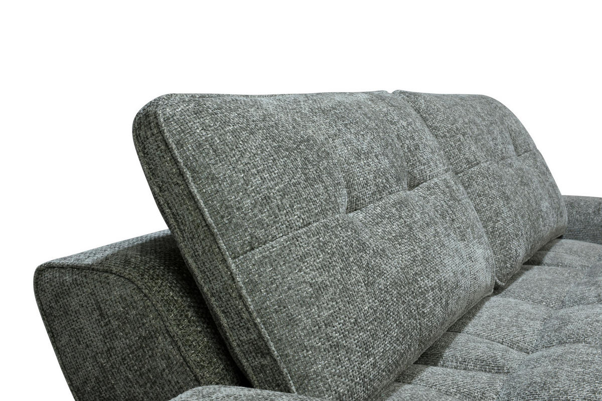 2-SITZER-SOFA Chenille Grau  - Schwarz/Grau, Design, Kunststoff/Textil (230/84/104/111/122cm) - Livetastic
