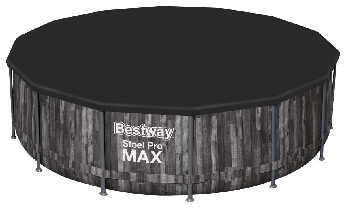 BAZÉN 427/107 cm - modrá/sivá, Basics, kov/plast (427/107cm) - Bestway