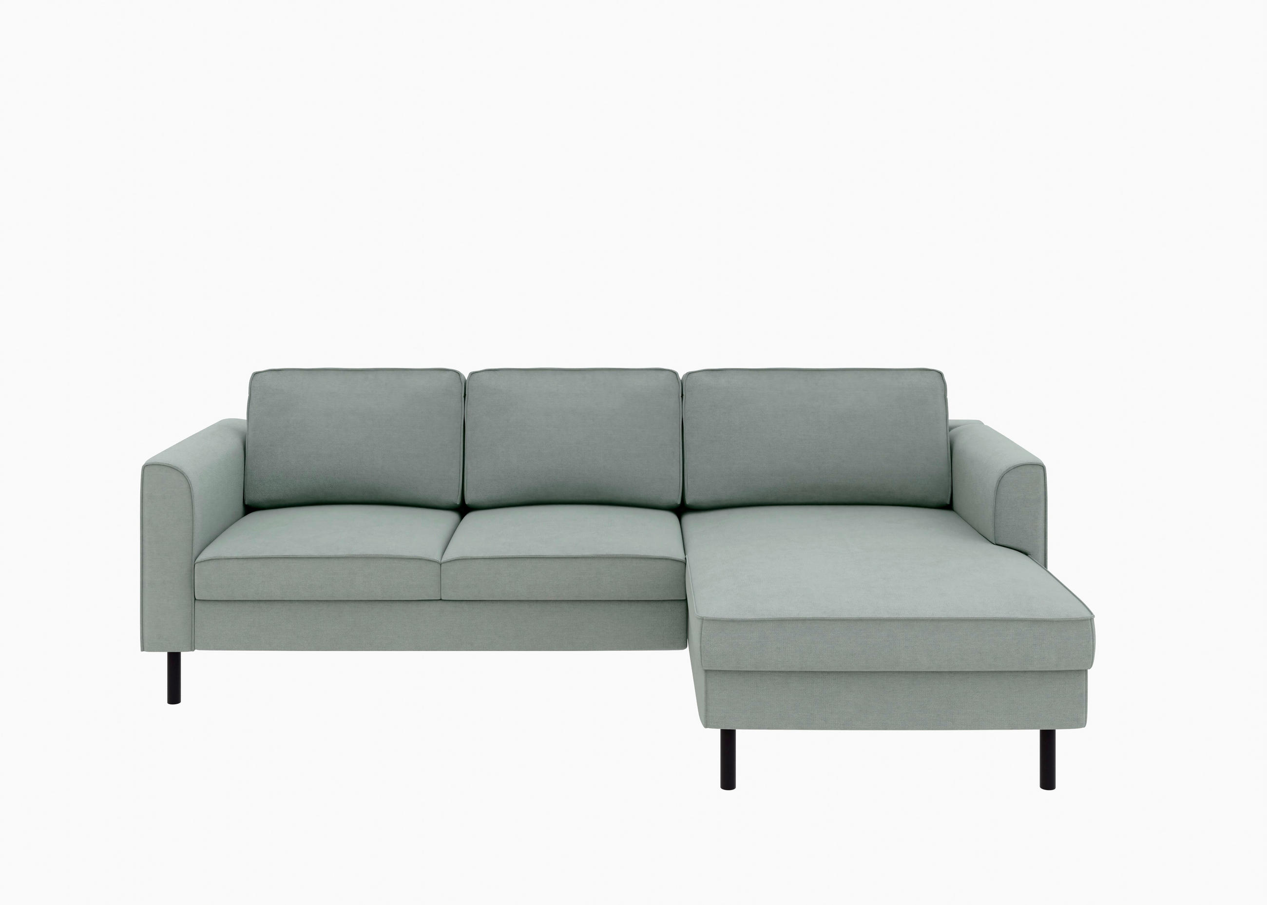 ECKSOFA Struktur Grau  - Schwarz/Grau, Modern, Textil/Metall (232/161cm) - Trendmanufaktur