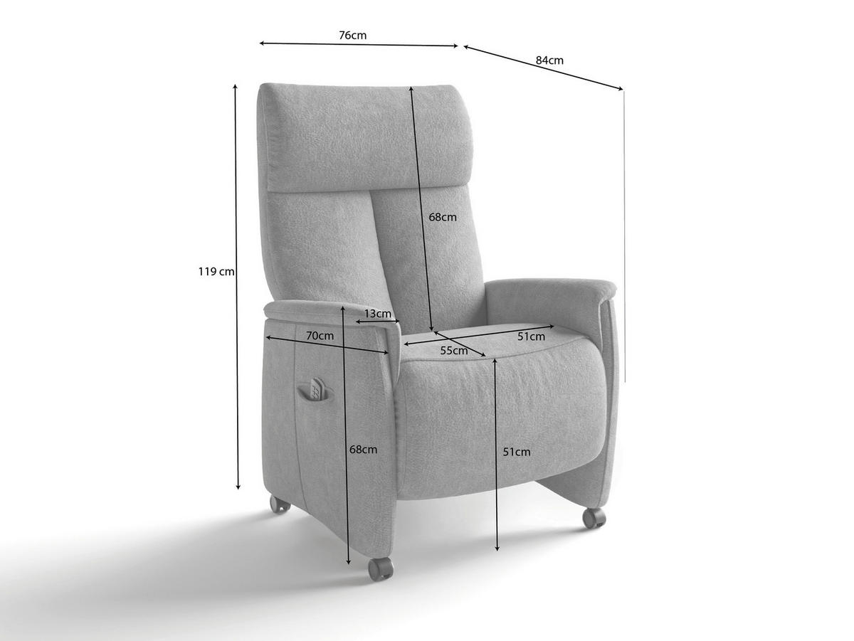 RELAXSESSEL in Textil Anthrazit  - Anthrazit/Schwarz, Basics, Kunststoff/Textil (76/119/84cm) - Sit & More