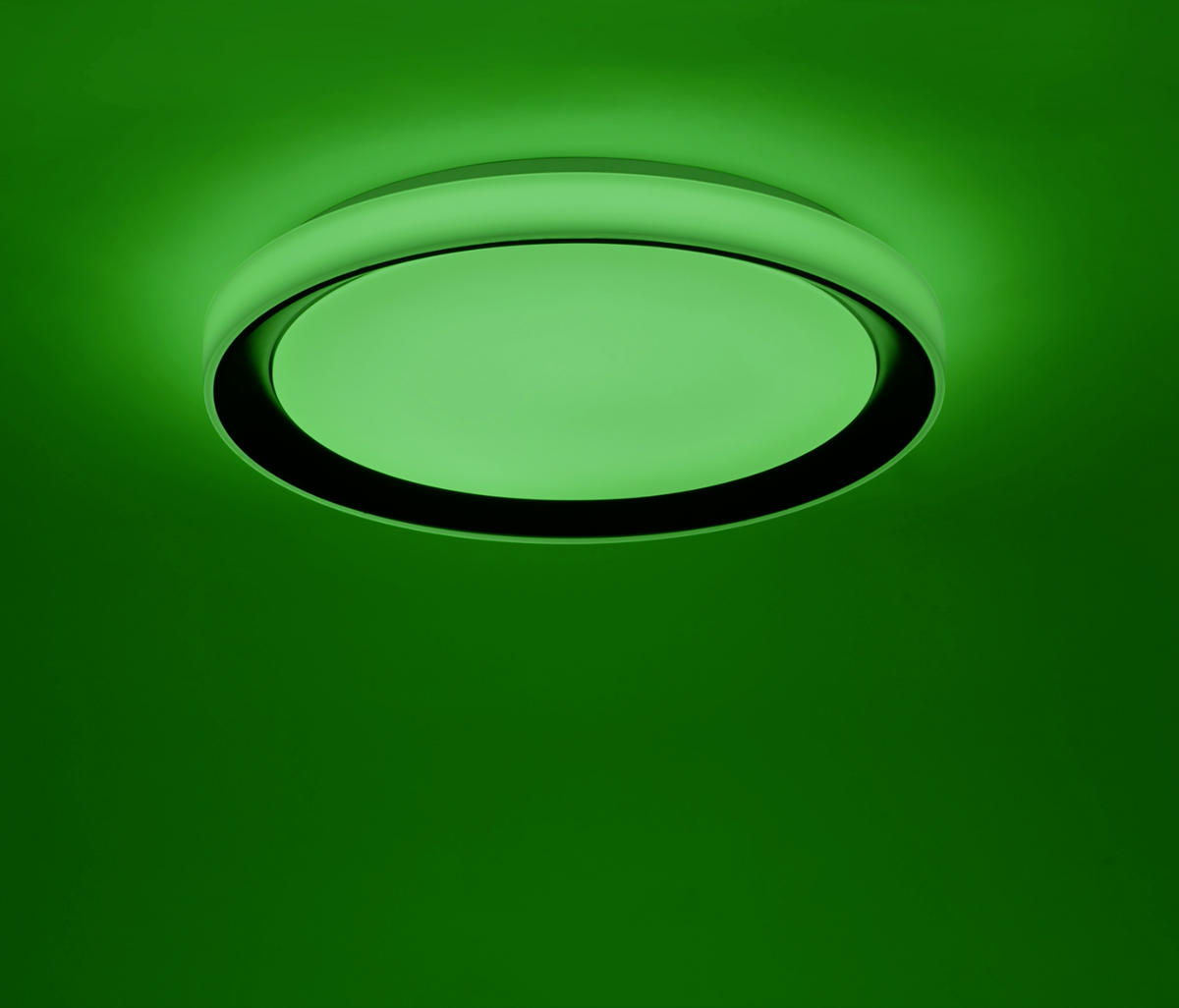 LED-DECKENLEUCHTE LOLASMART-DISC  Smart 51/7,5 cm   - Schwarz, Design, Kunststoff/Metall (51/7,5cm)