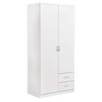 KLEIDERSCHRANK in Weiss  - Weiss/Silberfarben, Design, Holzwerkstoff/Kunststoff (91/197/54cm) - Boxxx