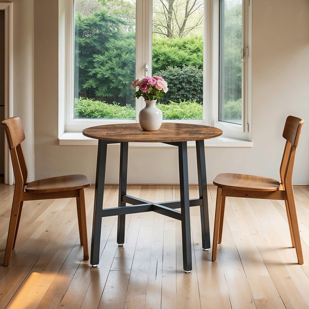 ESSTISCH Braun, Schwarz  - Schwarz/Braun, Trend, Holzwerkstoff/Metall (80/75/80cm) - MID.YOU